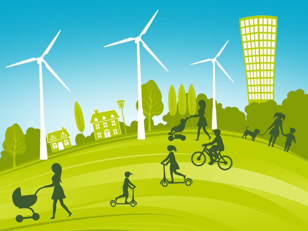 Illustration showing green energy